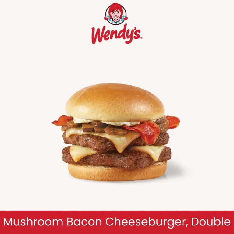 Wendy's Mushroom Bacon Cheeseburger, Double with price and calories